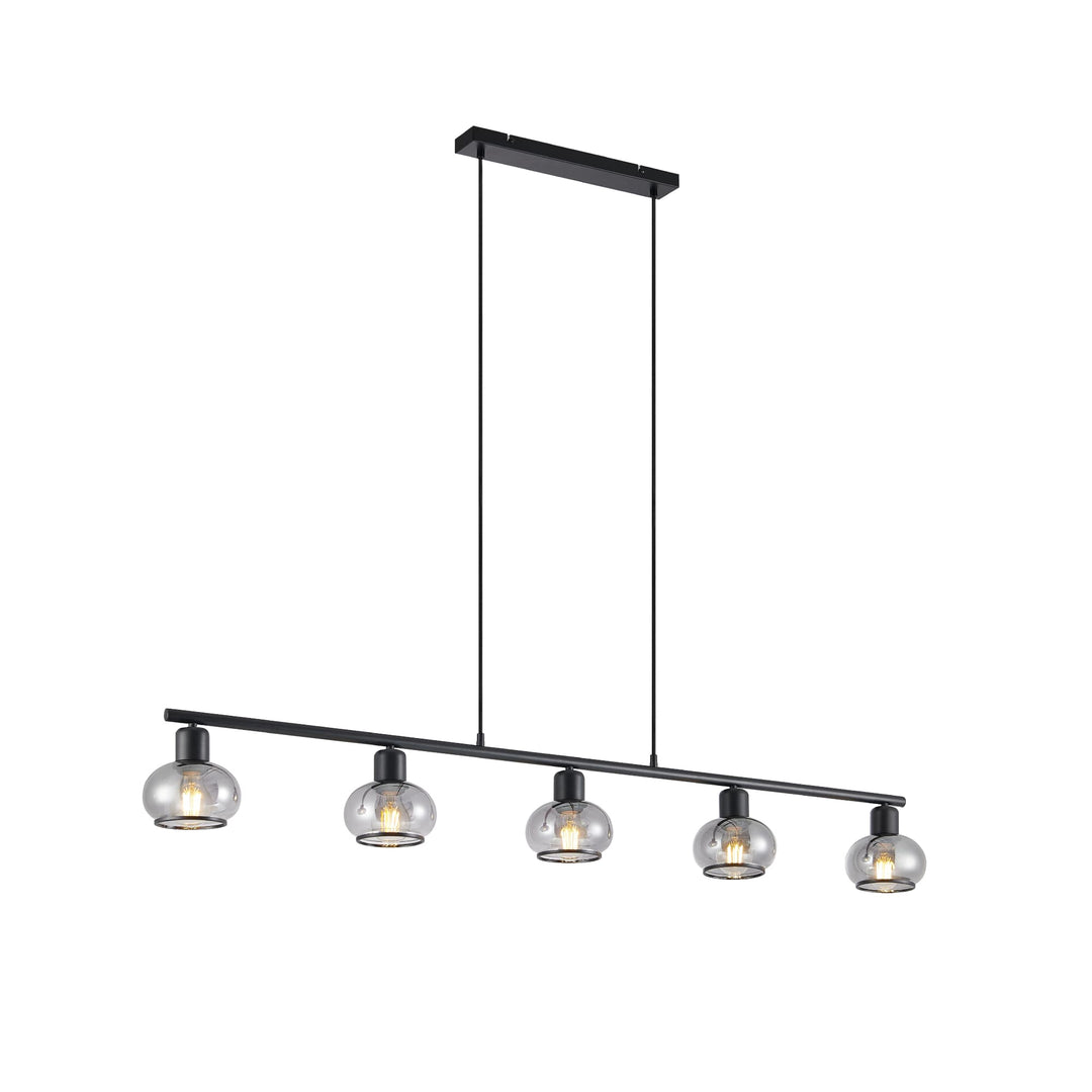 Telbix Marbell 5 Light Bar Pendant | Black