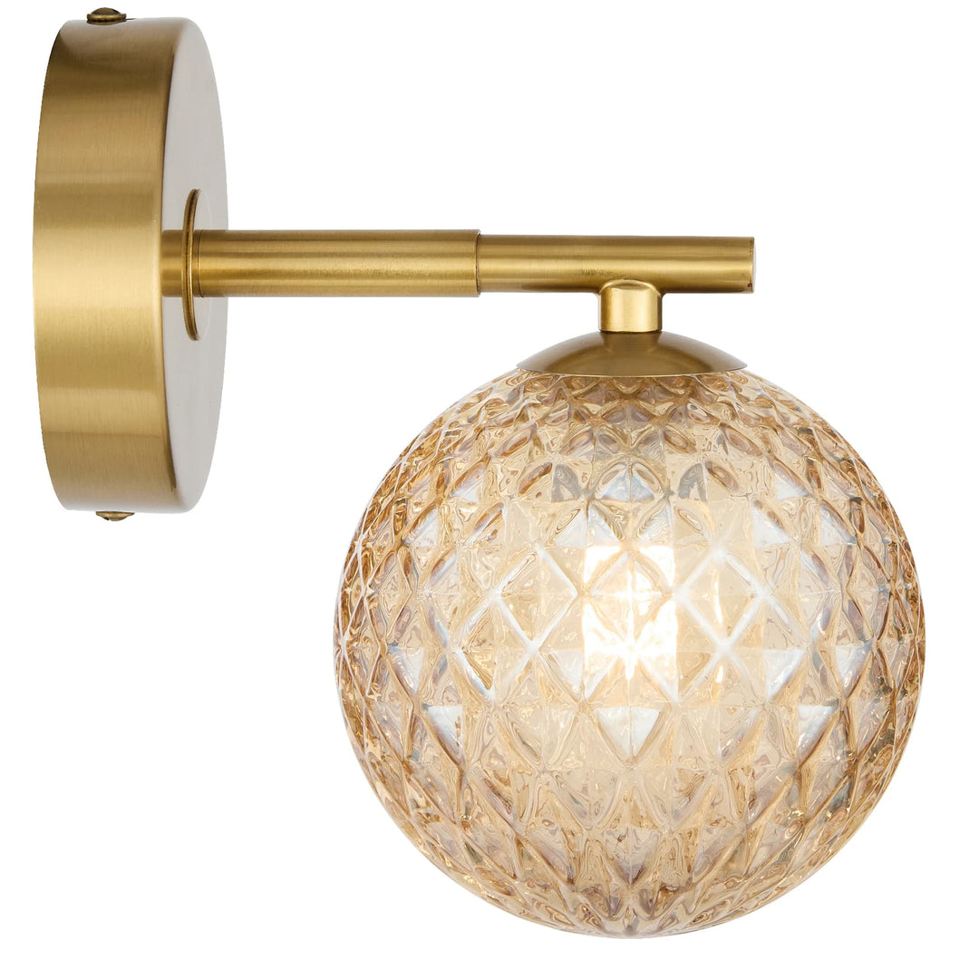 Telbix Felton Antique Gold 1 Light Wall Light | Amber Tear