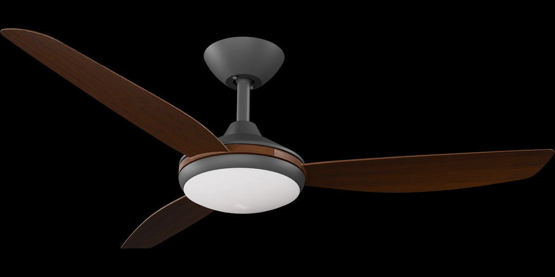 Calibo Condor 48" DC Smart Ceiling Fan with LED Light and Remote Control | Black and Koa