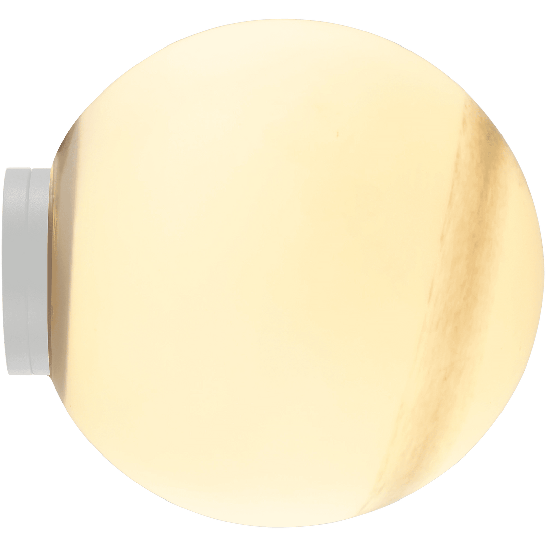Calibo Crest Alabaster Glass 140mm Orb Wall Light | White