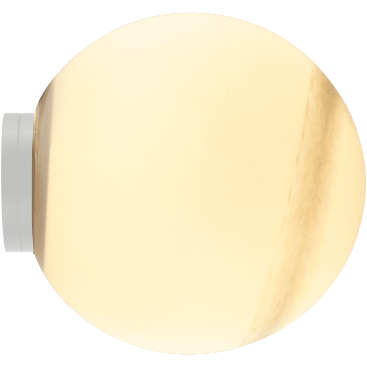 Calibo Crest Alabaster Glass 140mm Orb Wall Light | White
