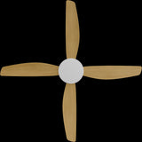 Calibo Vanga 56" DC Smart Ceiling Fan with Remote Control | White and Bamboo