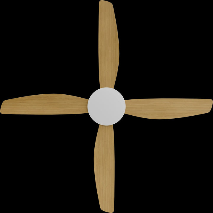 Calibo Vanga 56" DC Smart Ceiling Fan with Remote Control | White and Bamboo