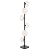 Telbix Zecca 6 Light Floor Lamp | Black and Frost