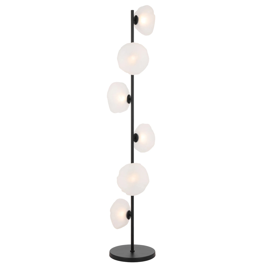 Telbix Zecca 6 Light Floor Lamp | Black and Frost