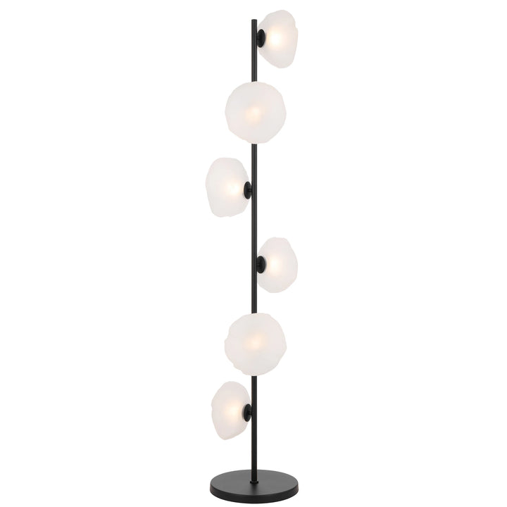 Telbix Zecca 6 Light Floor Lamp | Black and Frost