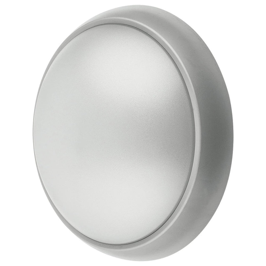 Telbix Wynn LED Round Bunker Light | Silver