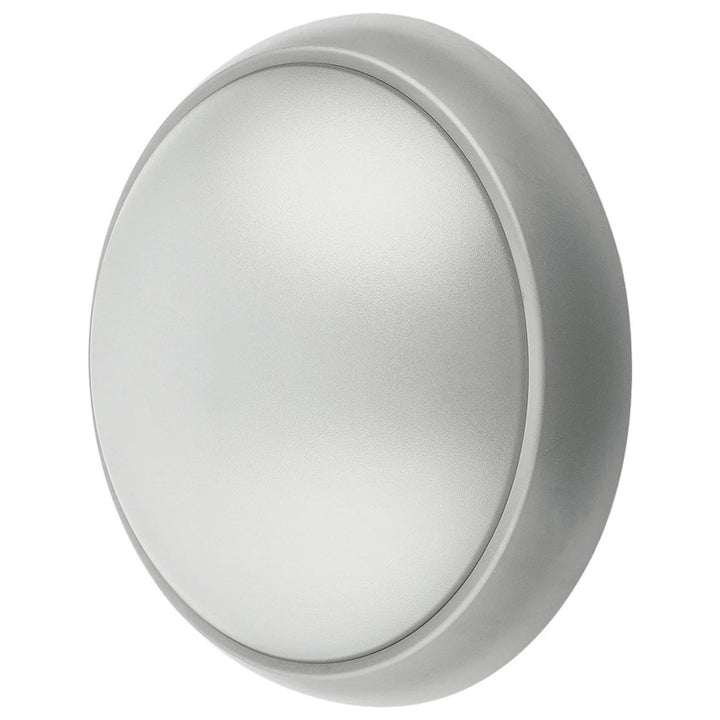 Telbix Wynn LED Round Bunker Light | Silver