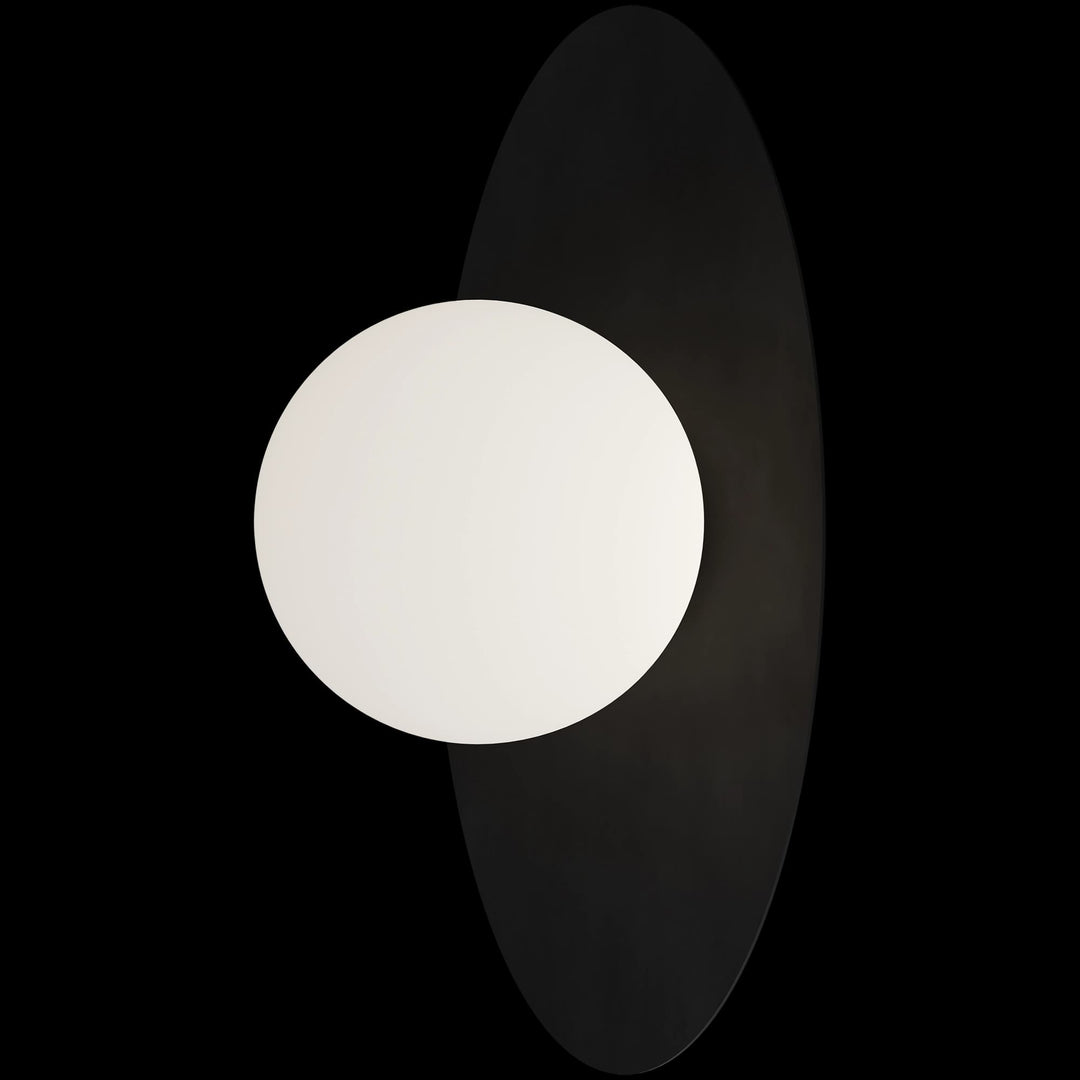 Calibo Crest Opal Glass 120mm Orb Wall Light Oval Plate 300mm | Black