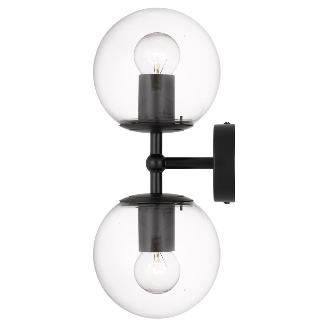 Eterna Telbix Handcrafted Twin Wall Lamp (E27) | Black & Glass
