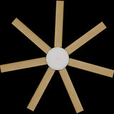 Calibo Alula 60" (1524mm) 7 Blade Indoor/Outdoor DC Ceiling Fan with 24W Light & Remote | White & Bamboo