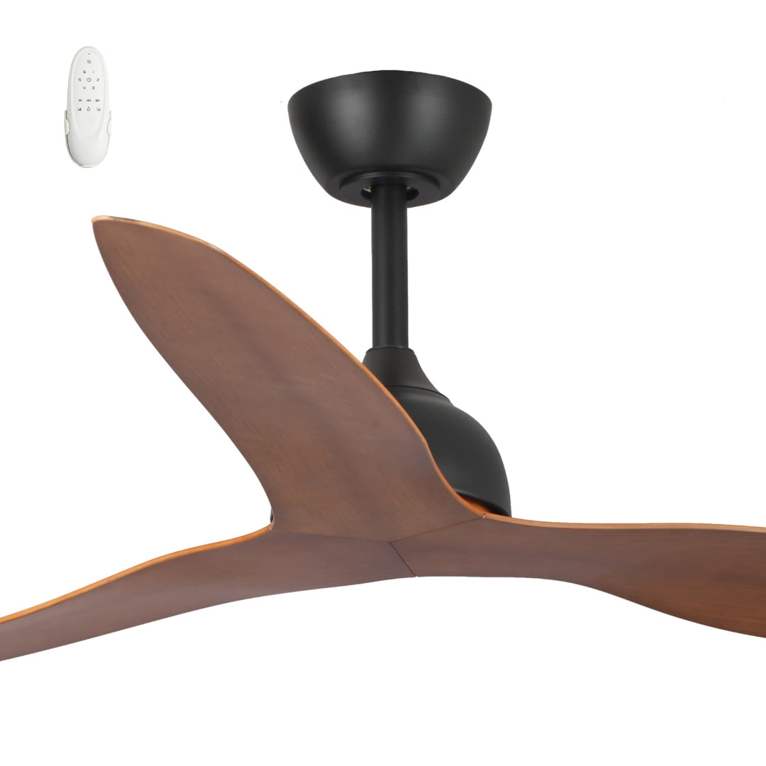 Fanco Eco Style 60" DC Indoor/Outdoor Ceiling Fan with Remote | Black & Koa