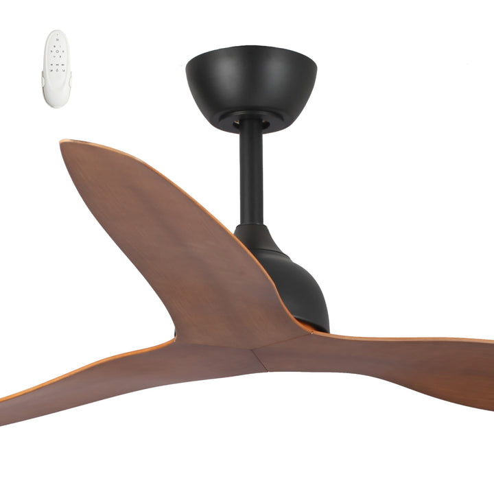 Fanco Eco Style 60" DC Indoor/Outdoor Ceiling Fan with Remote | Black & Koa