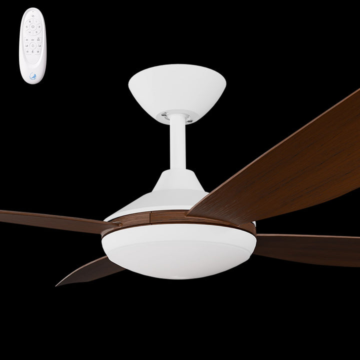 Calibo Vanga 52" DC Smart Ceiling Fan with LED Light and Remote Control | White and Koa