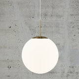 Nordlux Grant Globe Opal Glass Pendant with Brass Accent | Large