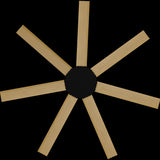Calibo Alula 60" (1524mm) 7 Blade Indoor/Outdoor DC Ceiling Fan & Remote | Black & Bamboo