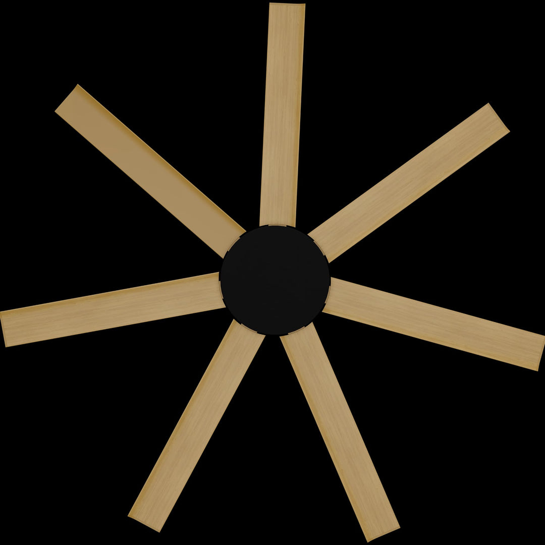 Calibo Alula 60" (1524mm) 7 Blade Indoor/Outdoor DC Ceiling Fan & Remote | Black & Bamboo