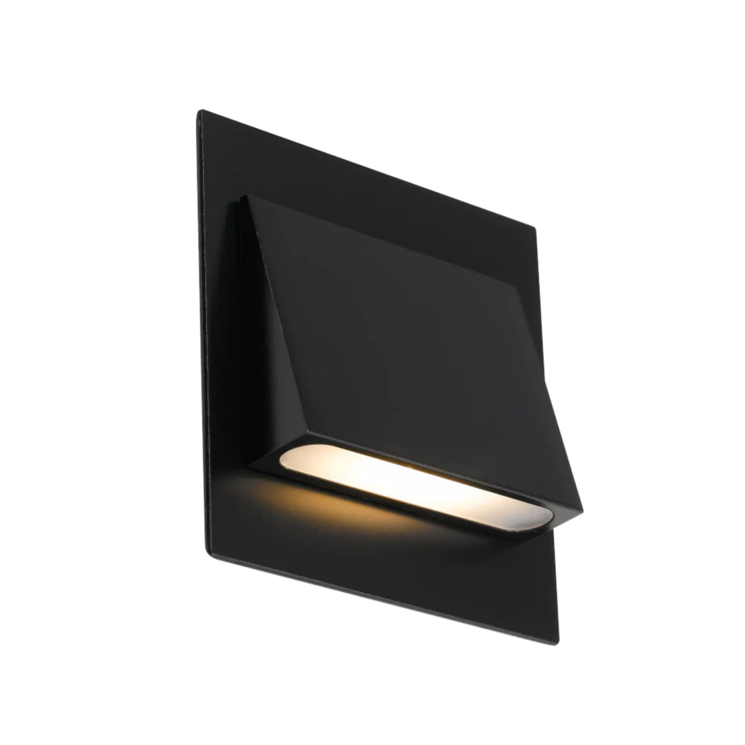 Telbix Brea Square Warm White LED Stair Light | Black