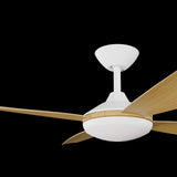 Calibo Vanga 52" DC Smart Ceiling Fan with LED Light and Remote Control | White and Bamboo