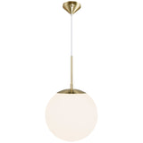 Nordlux Grant Globe Opal Glass Pendant with Brass Accent | Medium