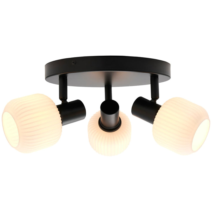Nordlux Milford Mini 3 Light Flush Mount | Black