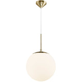 Nordlux Grant Globe Opal Glass Pendant with Brass Accent | Medium