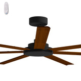 Calibo Alula 80" (2032mm) 7 Blade Indoor/Outdoor DC Ceiling Fan & Remote | Black & Koa
