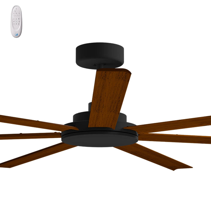 Calibo Alula 80" (2032mm) 7 Blade Indoor/Outdoor DC Ceiling Fan & Remote | Black & Koa