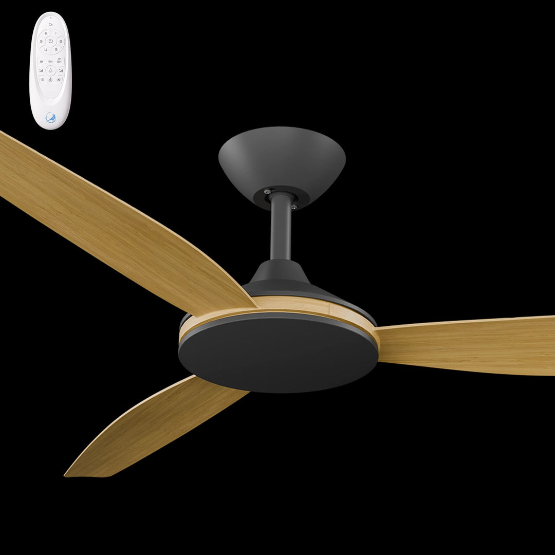 Calibo Condor 56" DC Smart Ceiling Fan with Remote Control | Black and Bamboo