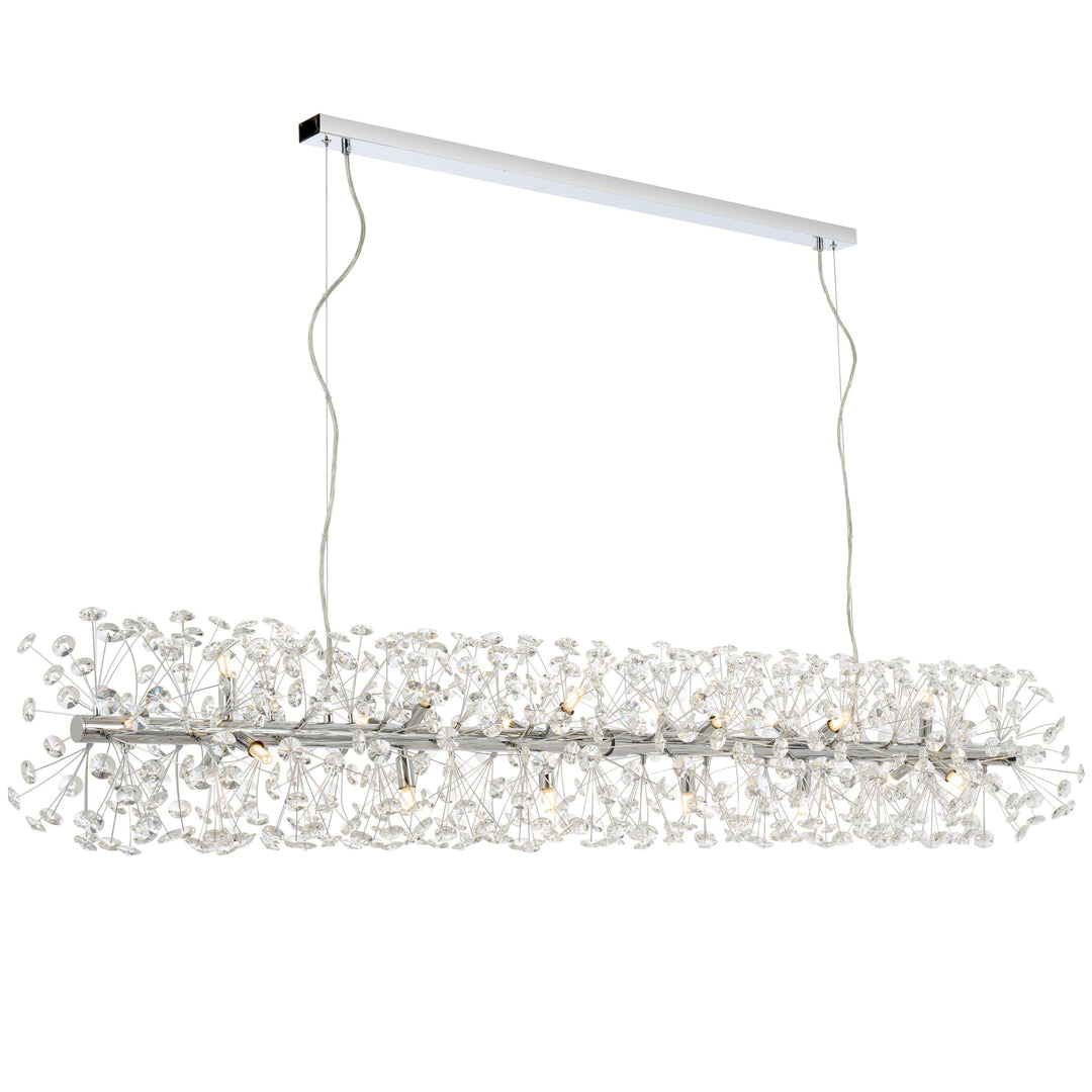 Telbix Lerida 18 Light Rectangular Pendant | Chrome