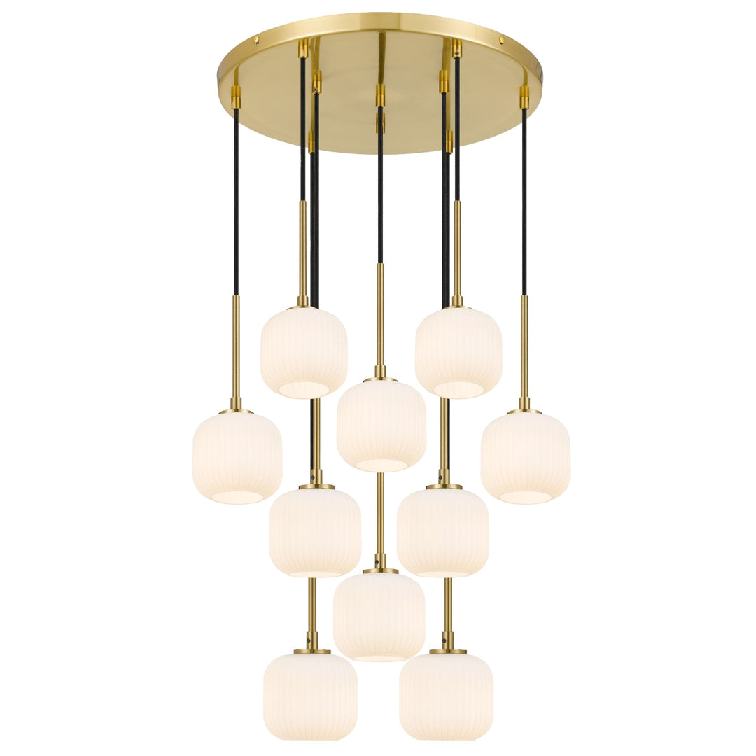 Telbix Bobo 10 Light Glass Pendant | Antique Gold