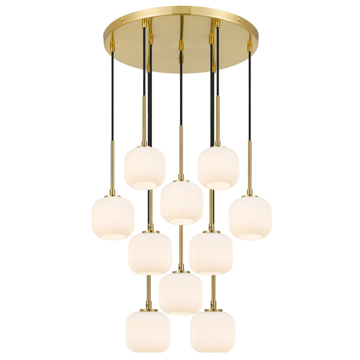 Telbix Bobo 10 Light Glass Pendant | Antique Gold