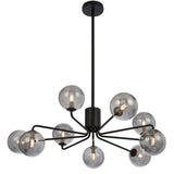 Telbix Black Felton 9 Light Pendant | Smoke