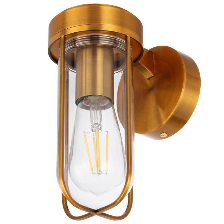 Telbix Fonseca Exterior Wall Light | Antique Gold