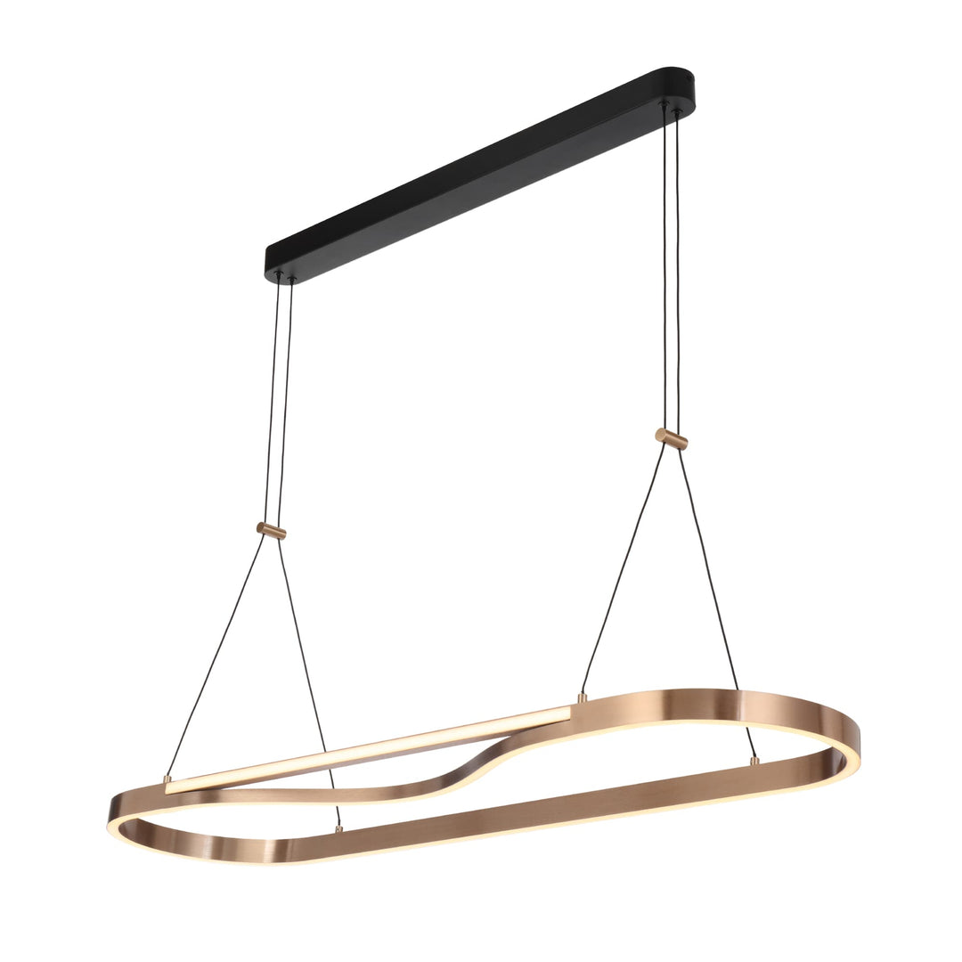 Telbix Ostrom Rectangular Warm White LED Pendant | Coffee gold