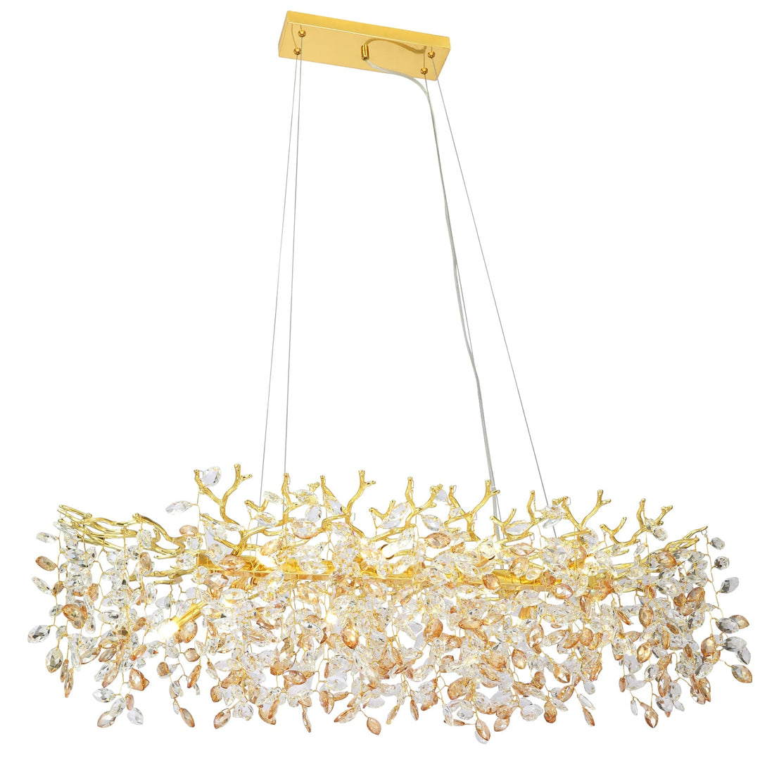 Telbix Molena Rectangular 10 Light Pendant | Gold