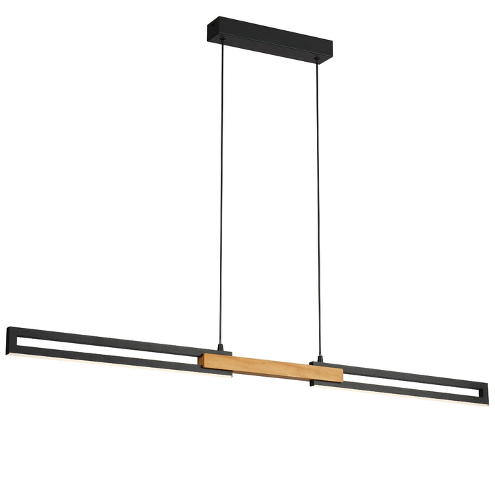 Telbix Thorin 1200mm LED Pendant | Black and Oak
