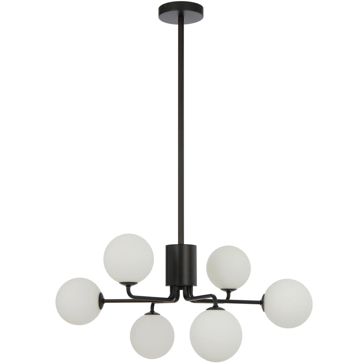 Telbix Black Felton 6 Light Pendant | Opal matt