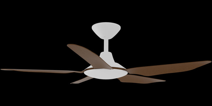 Calibo Storm 42" (1070mm) 5 Blade Indoor/Outdoor DC Ceiling Fan & Remote | White & Koa