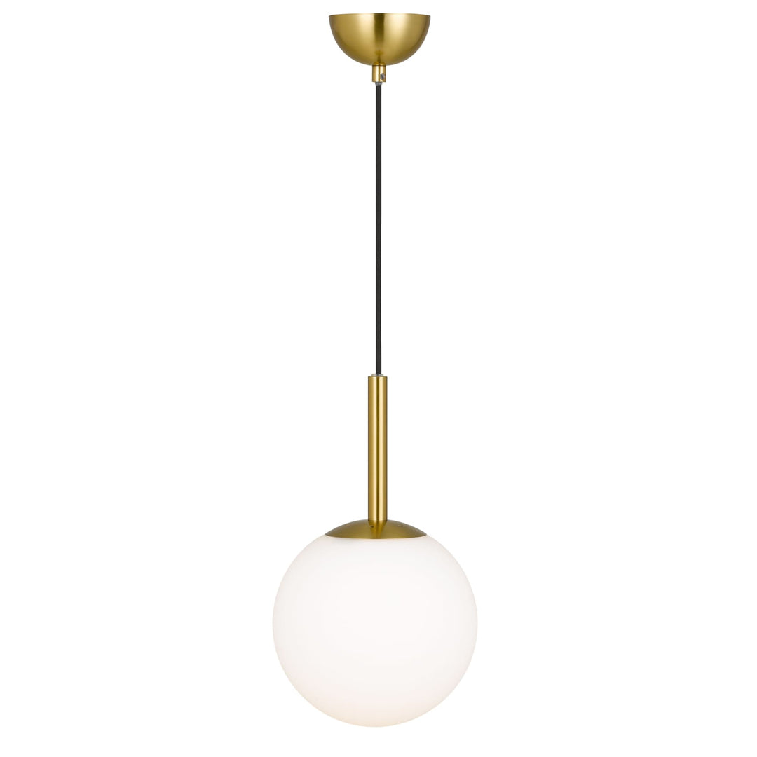 Antique Gold Telbix Bally Opal Matt Glass Ball Pendant Light | 200mm