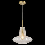 Calibo Sculpt Faceted Cut Glass 1 Light Pendant | Gold and Clear