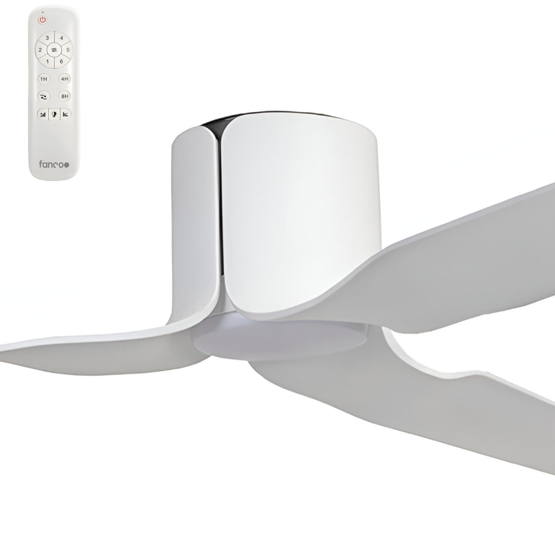 Fanco Flow 52" Low Profile DC Ceiling Fan with LED Light and Remote | White
