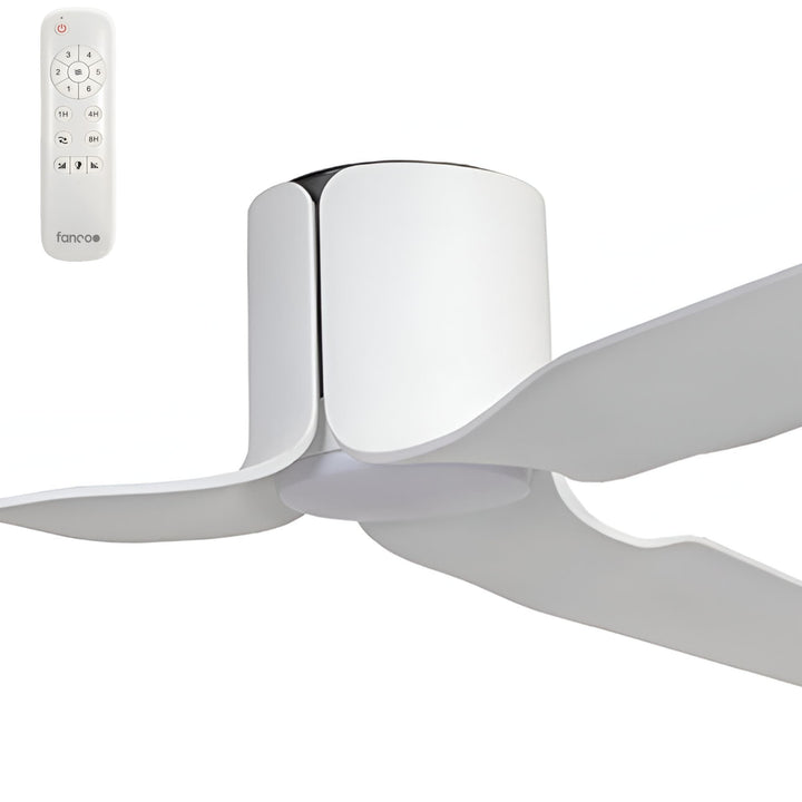 Fanco Flow 52" Low Profile DC Ceiling Fan with LED Light and Remote | White