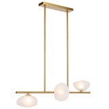 Telbix Zecca 3 Light Bar Pendant | Antique Gold and Frost
