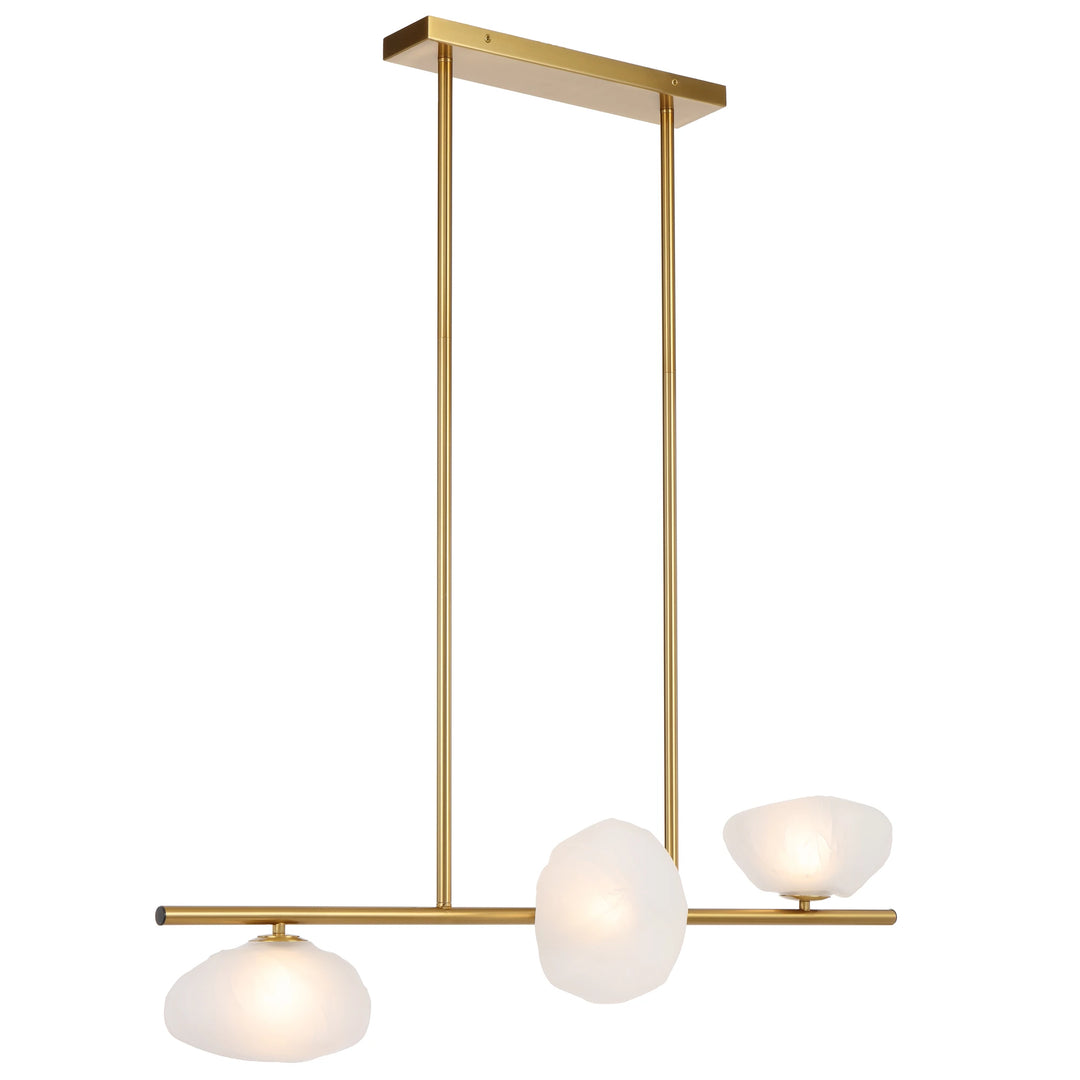 Telbix Zecca 3 Light Bar Pendant | Antique Gold and Frost
