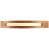 Telbix Thalia Tricolour LED Round Oyster Light with Wood Accent | Small