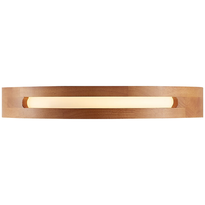 Telbix Thalia Tricolour LED Round Oyster Light with Wood Accent | Small