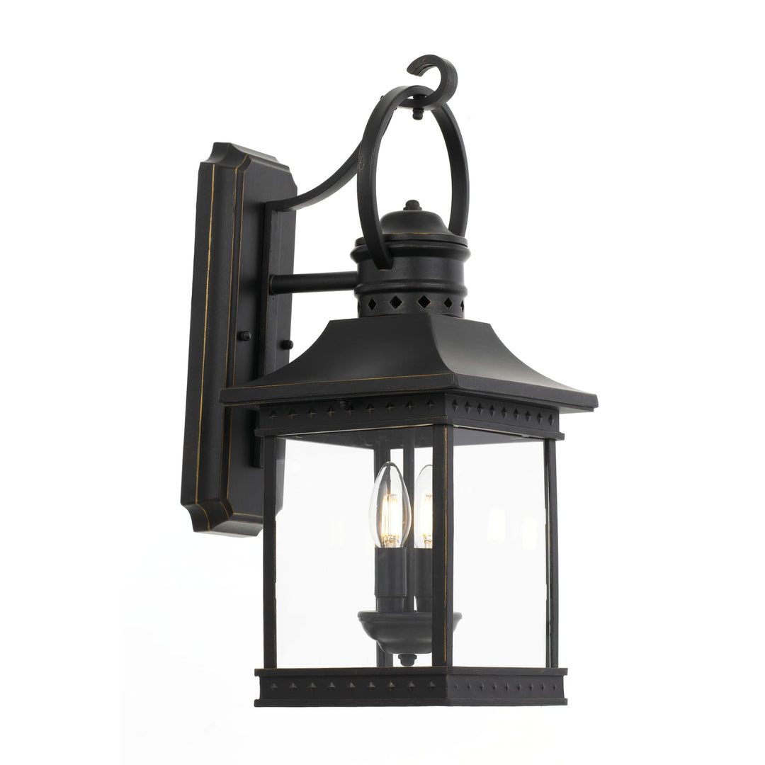 Telbix Fergus 2 Light Exterior Wall Light IP44 (E14) | Black