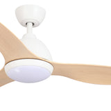 Fanco Breeze 48" AC Ceiling Fan with LED Light and Wall Control | White and Beechwood