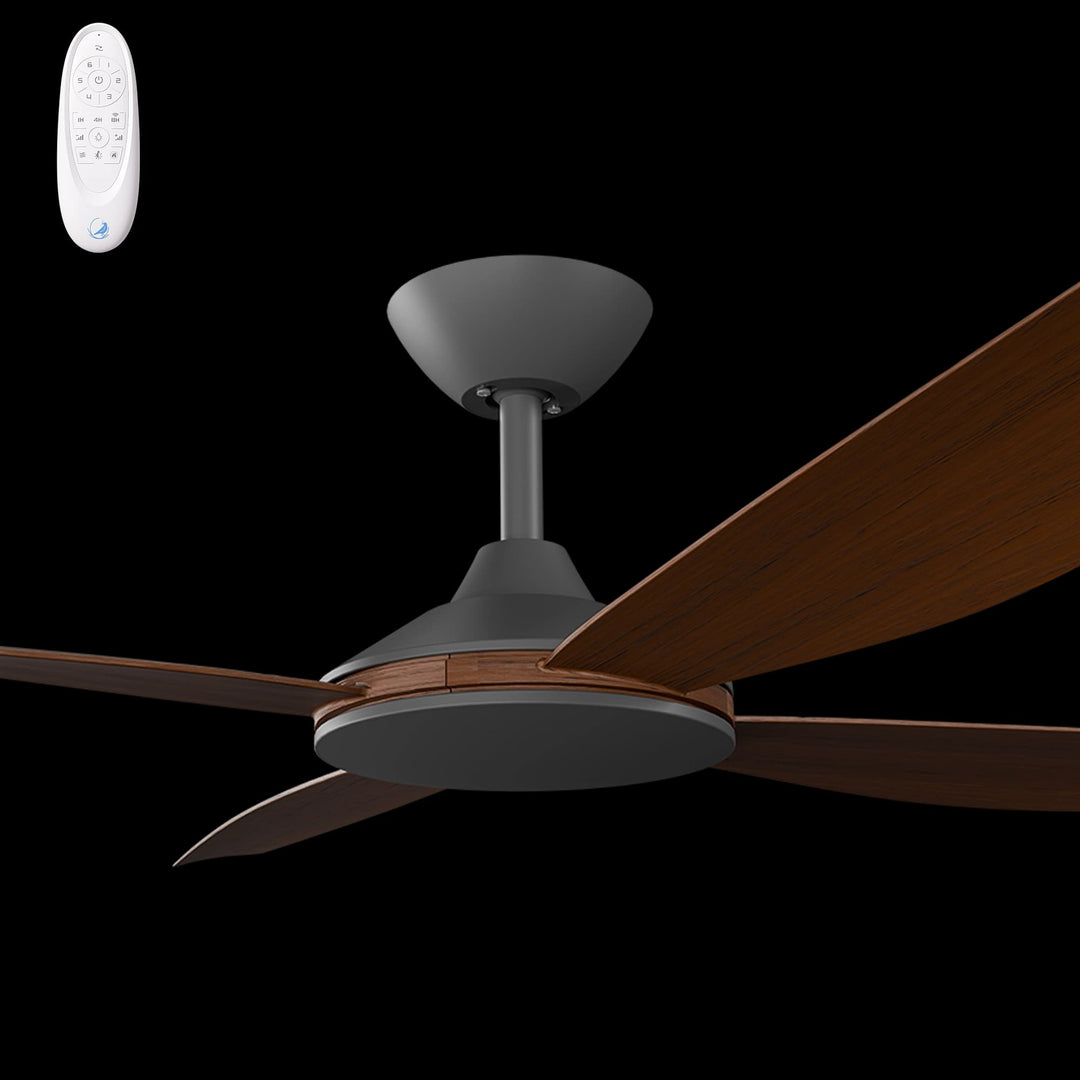 Calibo Vanga 56" DC Smart Ceiling Fan with Remote Control | Black and Koa
